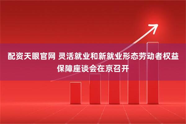 配资天眼官网 灵活就业和新就业形态劳动者权益保障座谈会在京召开